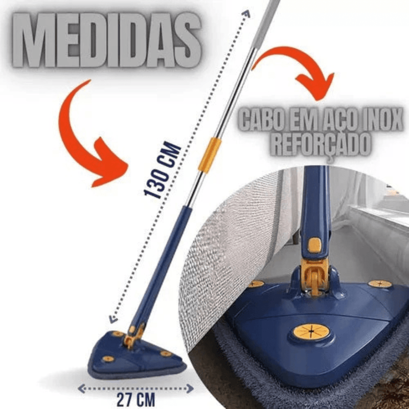 AdvancedClean - Mop de Limpeza Giratório 360 + 1 Refil Microfibra Extra (BRINDE)