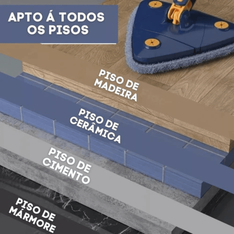 AdvancedClean - Mop de Limpeza Giratório 360 + 1 Refil Microfibra Extra (BRINDE)